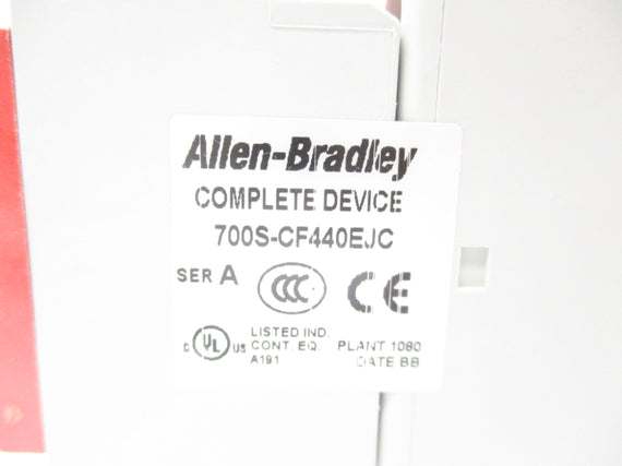 ALLEN BRADLEY 700S-CF440EJC SER. A 24VDC 20A (BR/WH) NSMP