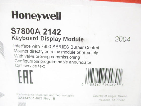 HONEYWELL S7800A2142 NSMP