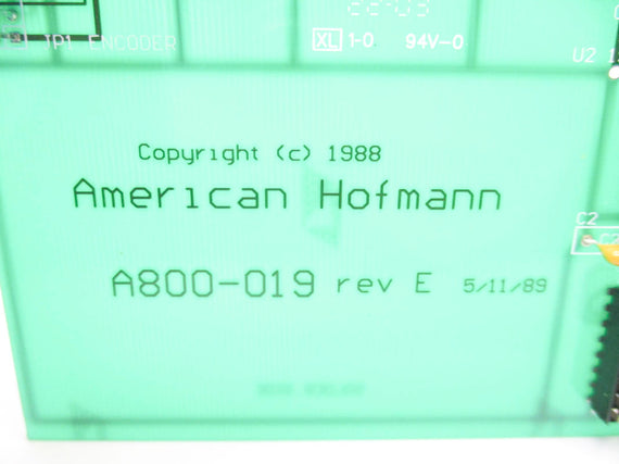 AMERICAN HOFMANN A800-019 REV. E NSNP