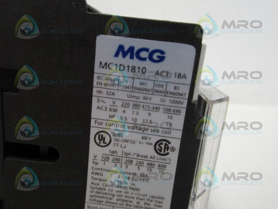 MCG MC1D1810 CONTACTOR 120V *NEW IN BOX*