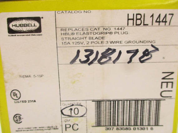 HUBBELL HBL1447 125V 15A (PKG OF 10) NSMP