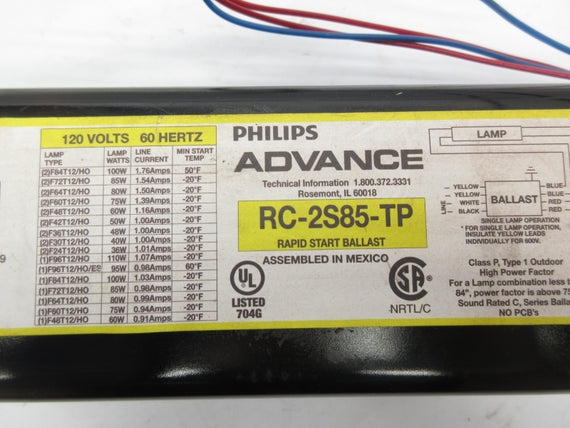 PHILIPS ADVANCE RC-2S85-TP 120V NSNP