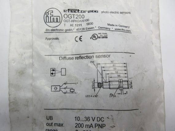 IFM EFECTOR OGT-HPKG/US100 OGT200 10-36VDC NSMP