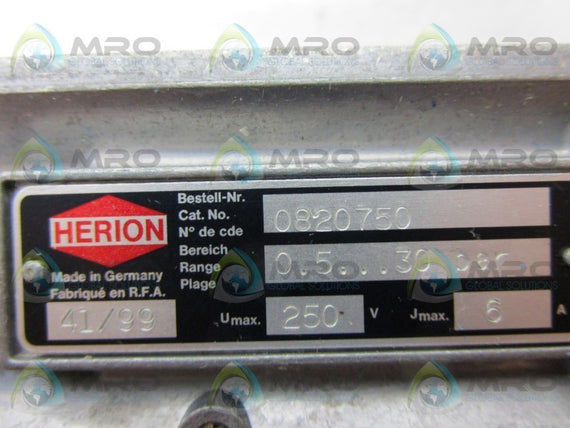 HERION 0820750 PRESSURE SWITCH * NEW NO BOX *