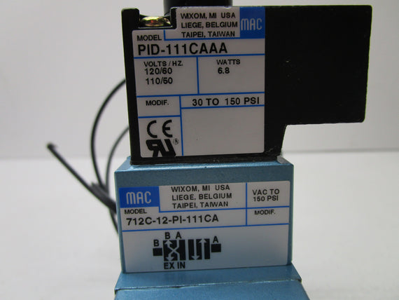 MAC 712C-12-PI-111CA SOLENOID VALVE * NEW NO BOX *