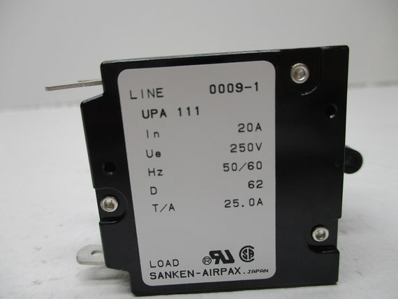 SANKEN-AIRPAX UPA111 CIRCUIT BREAKER 20A 250V NSNP