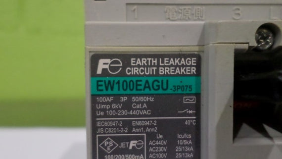 FUJI ELECTRIC EW100EAGU EARTH LEAKER CIRCUIT BREAKER *NEW NO BOX*