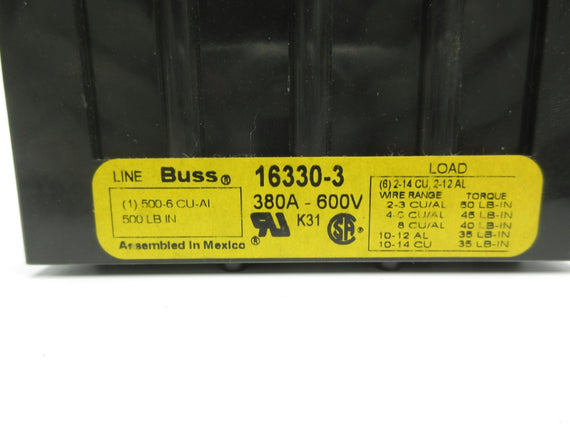 BUSSMANN 16330-3 600V 380A (AS PICTURED) NSNP