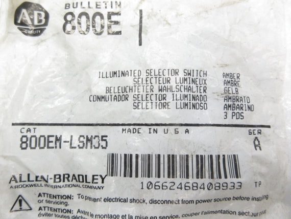 ALLEN BRADLEY 800EM-LSM35 SER. A NSMP