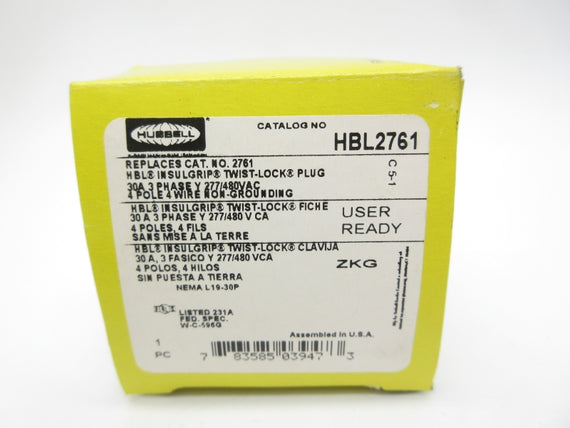 HUBBELL HBL2761 277/480VAC 30A NSMP