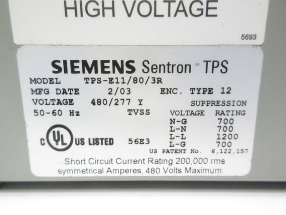 SIEMENS TPS-E11/80/3R 480/277V NSNP