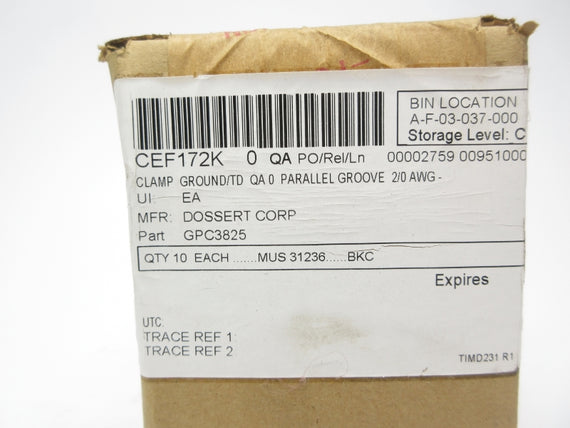 DOSSERT GPC3825 (PKG OF 10) NSFS