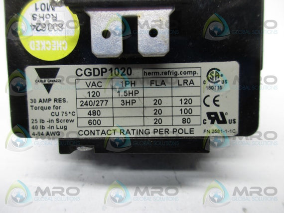 CARLO GAVAZZI CGDP1020 DEFINITE PURPOSE CONTACTOR * NEW NO BOX *