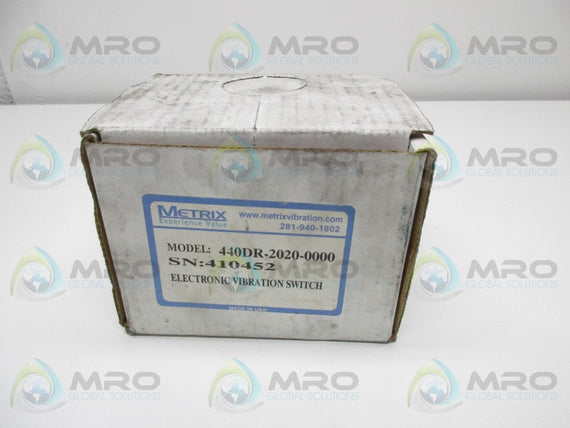 METRIX 440DR-2020-0000 ELECTRONIC VIBRATION SWITCH * NEW IN BOX *