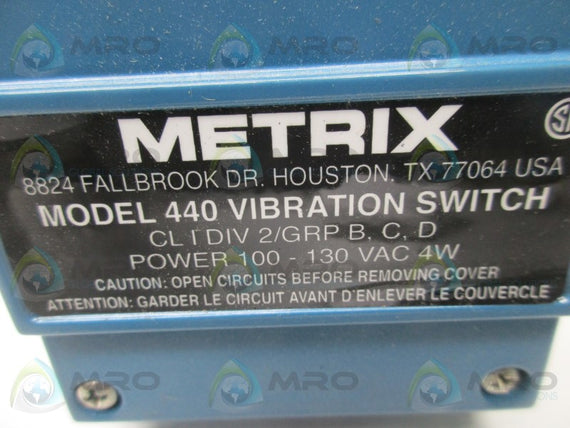 METRIX 440DR-2020-0000 ELECTRONIC VIBRATION SWITCH * NEW IN BOX *