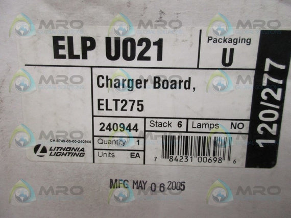 LITHONIA LIGHTING ELPU021 CHARGER BOARD * NEW IN BOX *