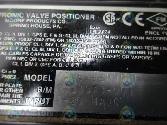 MOORE 750E111NNNNF ELECTRONIC VALVE POSITIONER * NEW IN BOX *