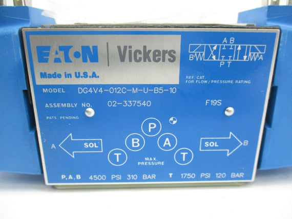 EATON VICKERS DG4V4-012C-M-U-B5-10 120V 4500PSI NSNP