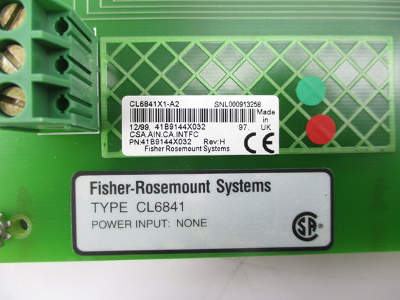 FISHER ROSEMOUNT 41B9114X032 CL6841X1-A2 REV. H NSMP