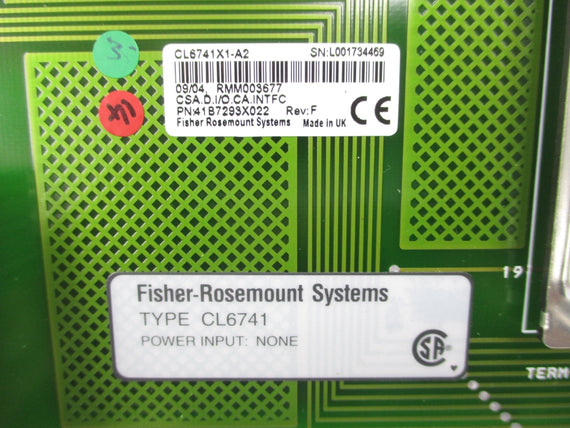 FISHER ROSEMOUNT 41B7293X022 CL6741X1-A2 REV. F NSMP