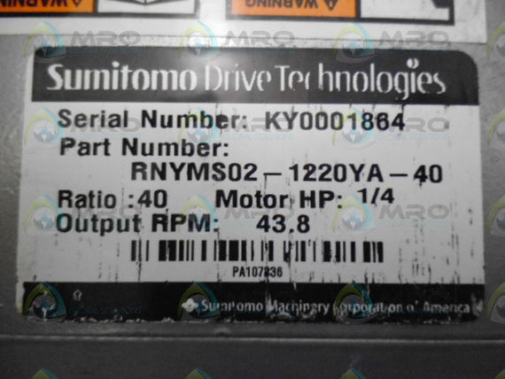 SUMITOMO TC-FX RNYMS02-1220YA-40 * NEW NO BOX *