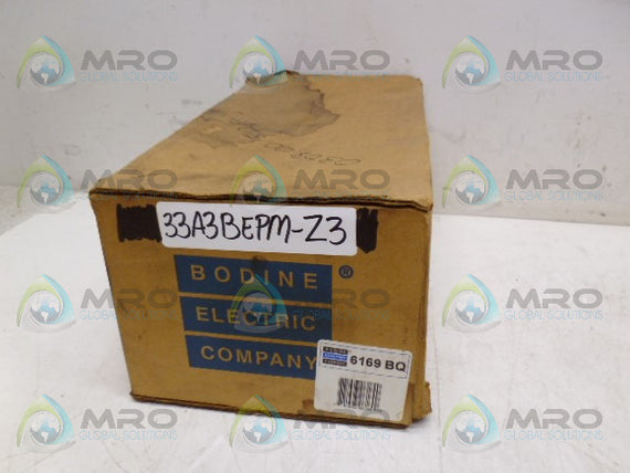 BODINE 6169BQ 33A3BEPM-Z3 RATIO: 60:1 GEARMOTOR *NEW IN BOX*