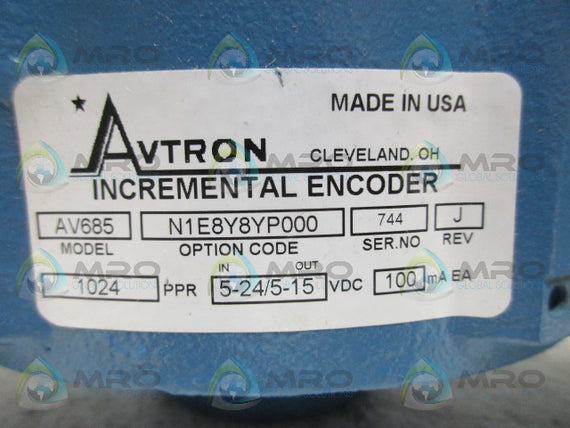 AVTRON AV685N1E8Y8YP000 INCREMENTAL ENCODER *NEW NO BOX*