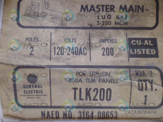 GE-MASTER MAIN TLK200 LUG KIT *NEW IN BOX*