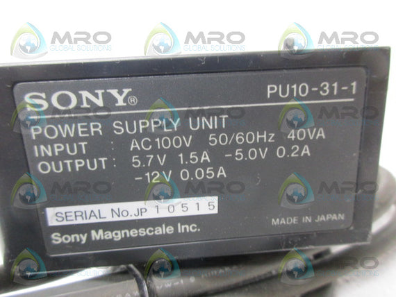 SONY PU10-31-1 POWER SUPPLY UNIT *USED*