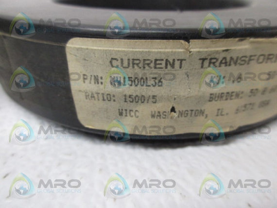 WICC MW1500L36 CURRENT TRANSORMER *USED*