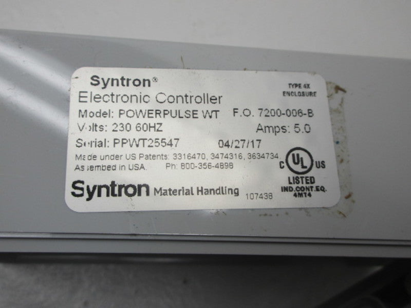 SYNTRON 7200-006-B ELECTRONIC CONTROLLER * USED * – MRO Global Solutions