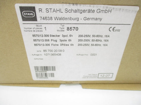 STAHL 8570/12-306 200-250V 16A NSMP