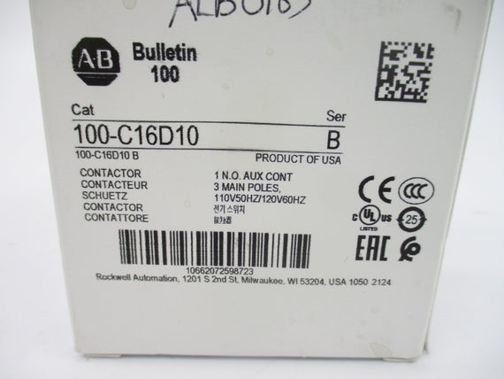 ALLEN BRADLEY 100-C16D10 SER. B 110/120V 32A (WH) NSMP