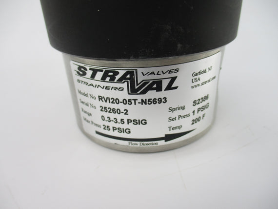 STRAVAL VALVES RV120-05T-N5693 0.3-3.5PSI 200'F NSNP