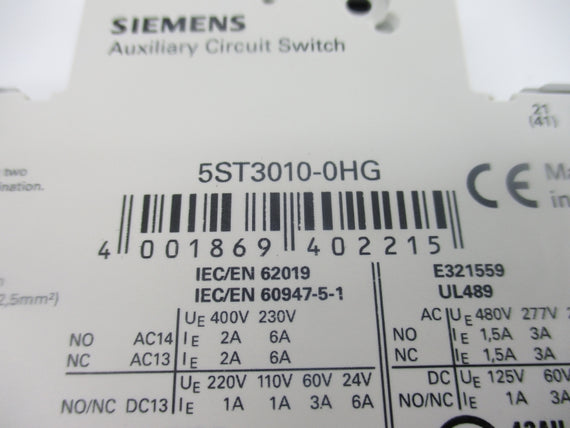 SIEMENS 5ST3010-0HG 480V 1.5A NSNP