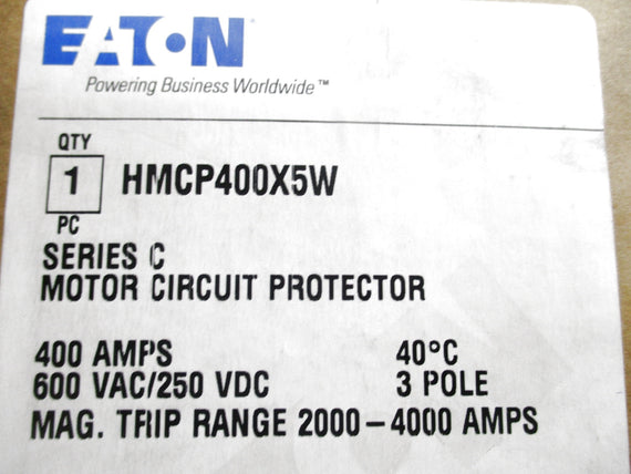 EATON HMCP400X5W SER. C 400A 600VAC NSMP