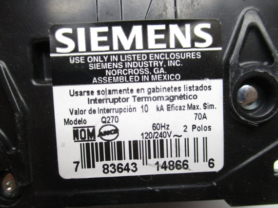 SIEMENS Q270 240V 70A (AS PICTURED) NSNP