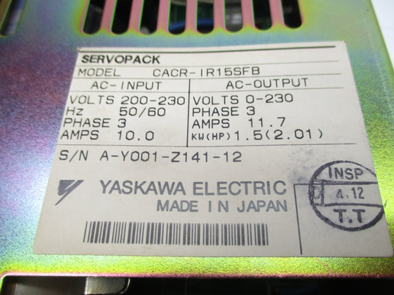 YASKAWA CACR-IR15SFB 200-230V 10A (AS PICTURED) NSNP