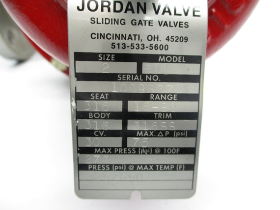 JORDAN VALVE 501 275PSI 2" NSNP