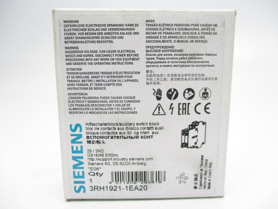 SEIMENS 3RH1921-1EA20 500V 10A NSMP