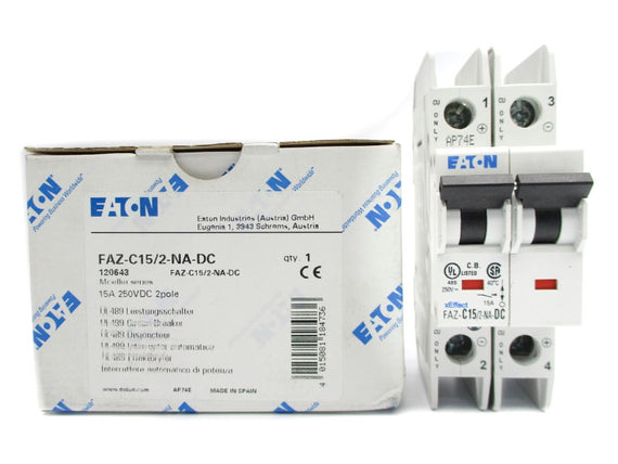 EATON FAZ-C15/2-NA-DC 250VDC, 15A NSMP