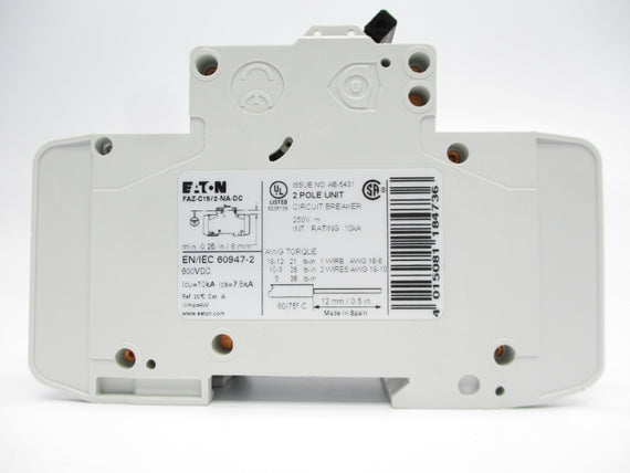 EATON FAZ-C15/2-NA-DC 250VDC, 15A NSMP