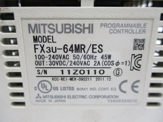 MITSUBISHI FX3U-64MR/ES 100-240VAC 2A NSNP