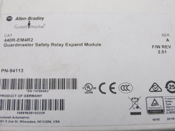 ALLEN BRADLEY 440R-EM4R2 SER. A 24VDC 2A F/W 2.01 (WH) NSMP