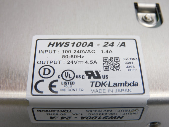 TDK-LAMBDA HWS100A-24/A 100-240VAC 4.5A NSNP – MRO Global Solutions