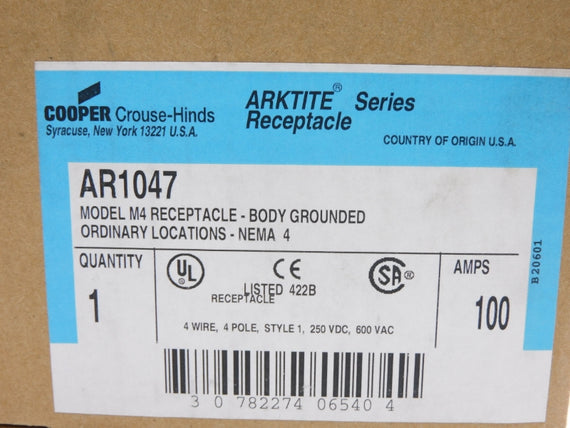 CROUSE HINDS AR1047 600VAC 100A NSMP