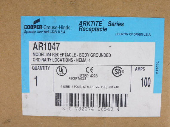 CROUSE HINDS AR1047 600VAC 100A NSFS