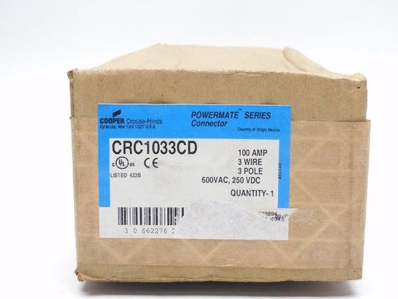 CROUSE HINDS CRC1033CD 600VAC 100A NSFS