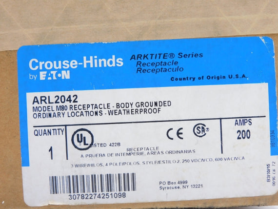 CROUSE HINDS ARL2042 600VAC 200A NSFS