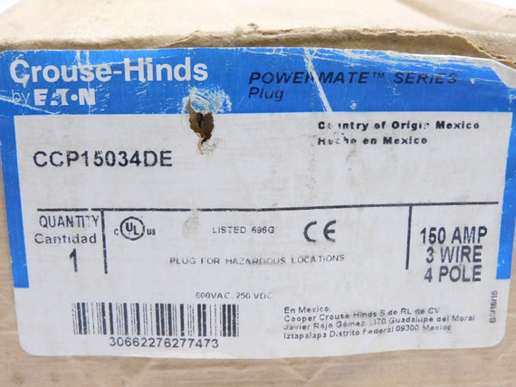 CROUSE HINDS CCP15034DE 600VAC 150A NSMP